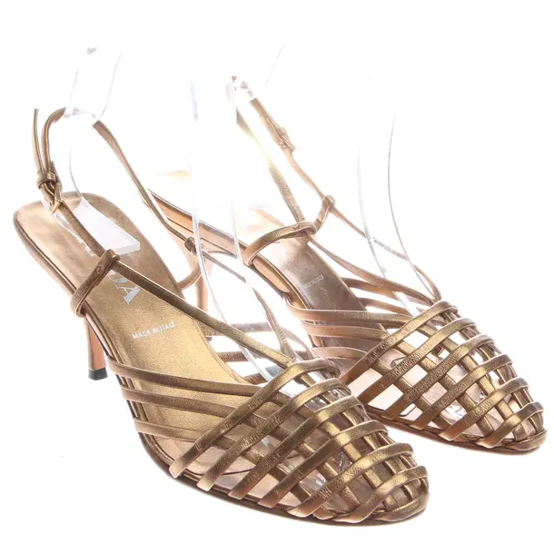 Slingbacks in Metallic, , Prada