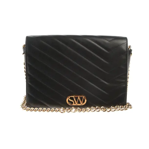 Shoulder Bag in Black, Leather, Stuart Weitzman