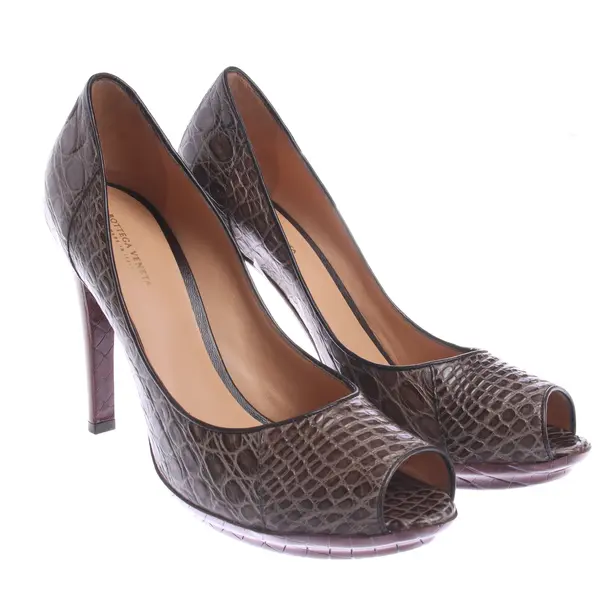 Peep Toes in Brown, , Bottega Veneta