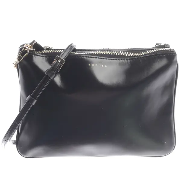 Schultertasche in Schwarz, Leder, Sandro