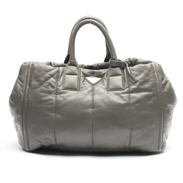 Handtasche in Grau, Leder, Prada