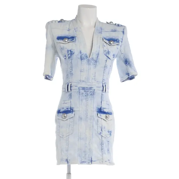 Jeanskleid in Blau, Baumwolle, Balmain