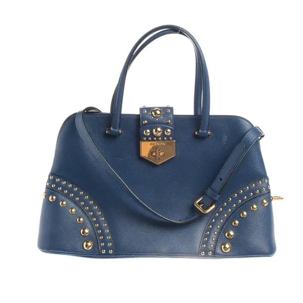 Handbag in Blue, Leather, Prada