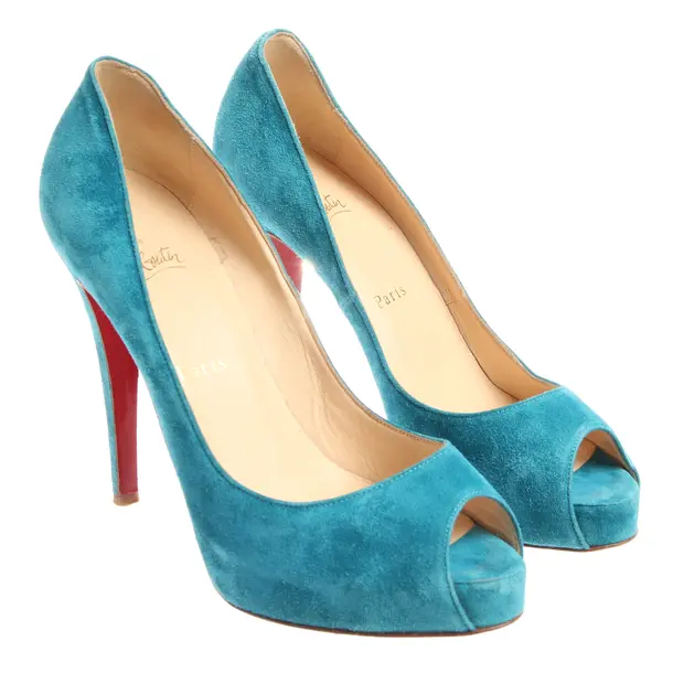 Peep Toes in Blue, , Christian Louboutin