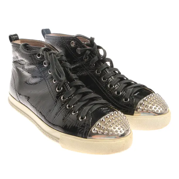 High-Top Sneakers in Black, , Miu Miu