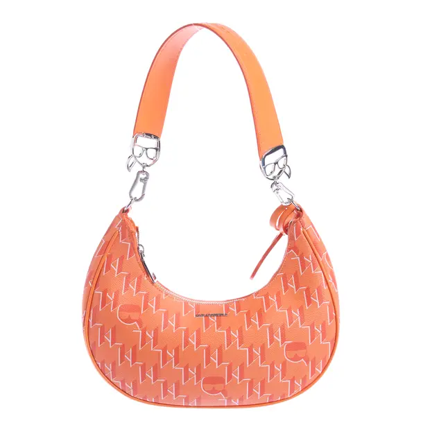 Shoulder Bag in Orange, Polyurethane, Karl Lagerfeld
