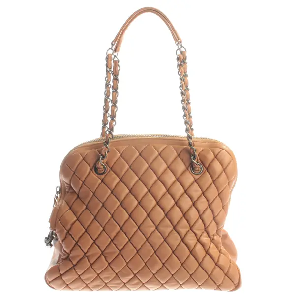 Schultertasche, in Hellbraun, Leder, Chanel