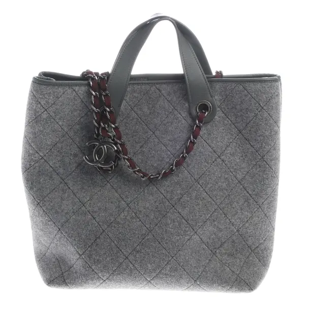 Shopper Bag in Gray, Cotton, Chanel