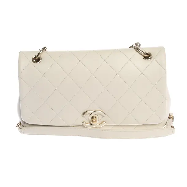Shoulder Bag in White, Leather, Chanel