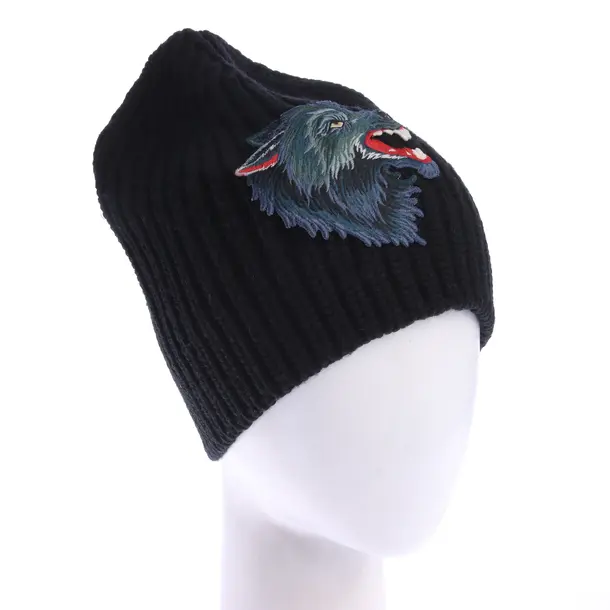 Mütze in Schwarz, Wolle, Gucci