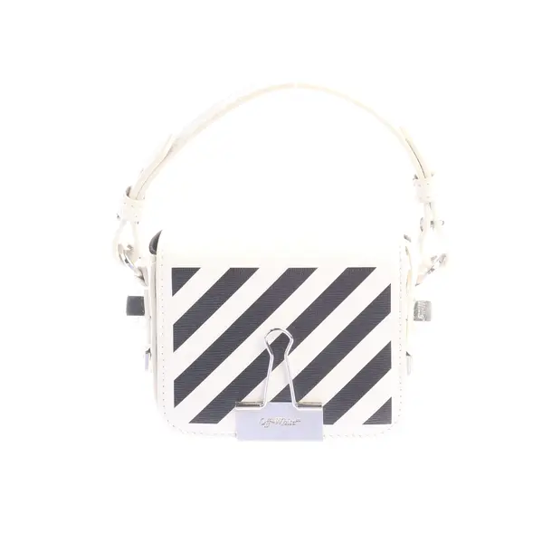 Abendtasche in Weiß, Leder, Off-White