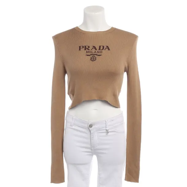 Longsleeve in Braun, Seide, Prada