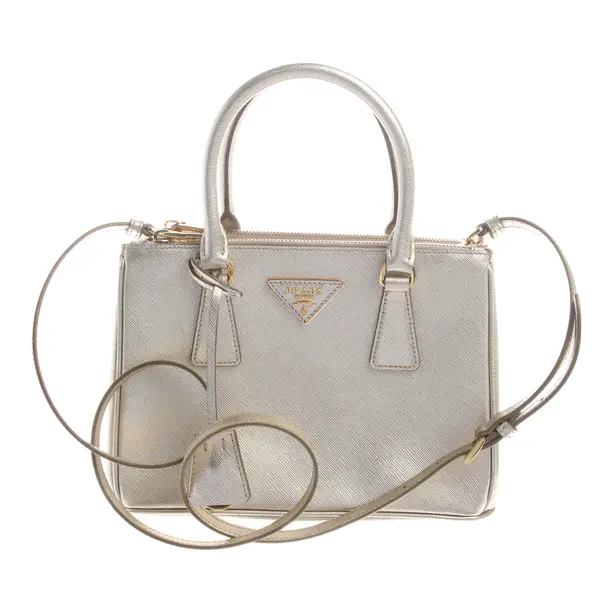 Handtasche in Metallic, Leder, Prada