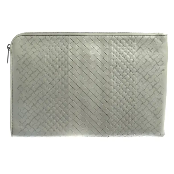 Etui in Grau, Leder, Bottega Veneta