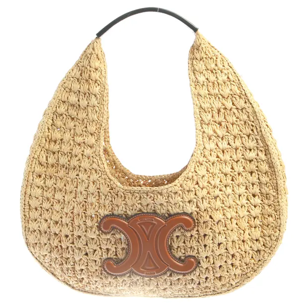 Shoulder Bag in White, Paper/Leather, Céline