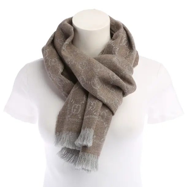 Schal in Grau, Wolle, Gucci