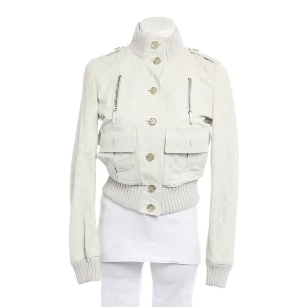 Lederjacke in Grau, Leder, Gucci