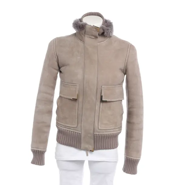 Lederjacke in Grau, Leder, Gucci