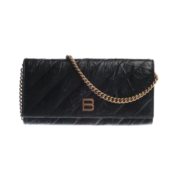 Wallet on Chain in Black, Leather, Balenciaga