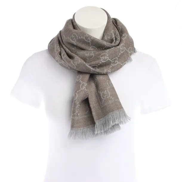 Schal in Grau, Wolle, Gucci