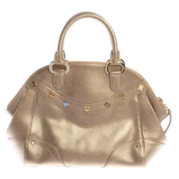 Handtasche in Metallic, Leder, MCM