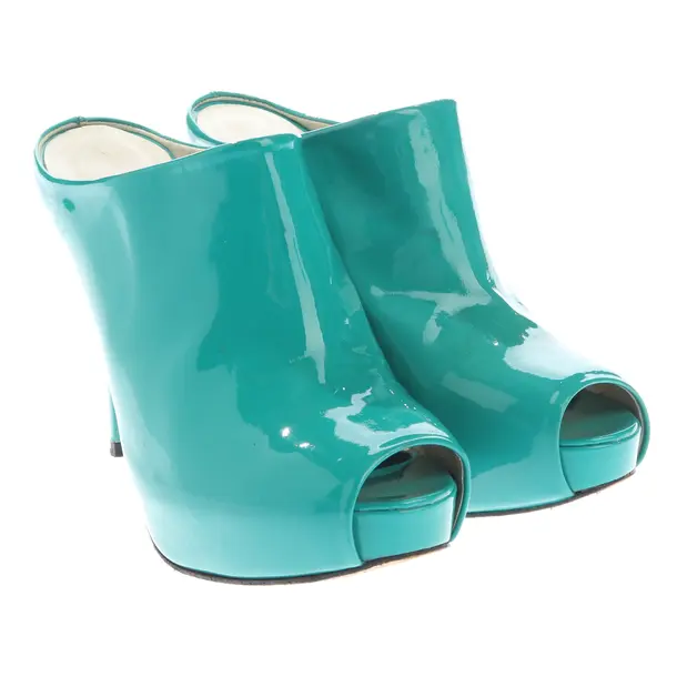 Stuart Weitzman Hohe Pantoletten EUR 37,5 Grün - Grün - - Pre-Loved Designer Fashion - Stuart Weitzman Second Hand Designer Shop