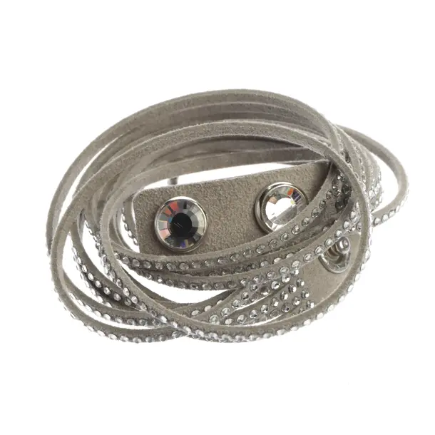 Armband in Grau, Sonstige Fasern, Swarovski