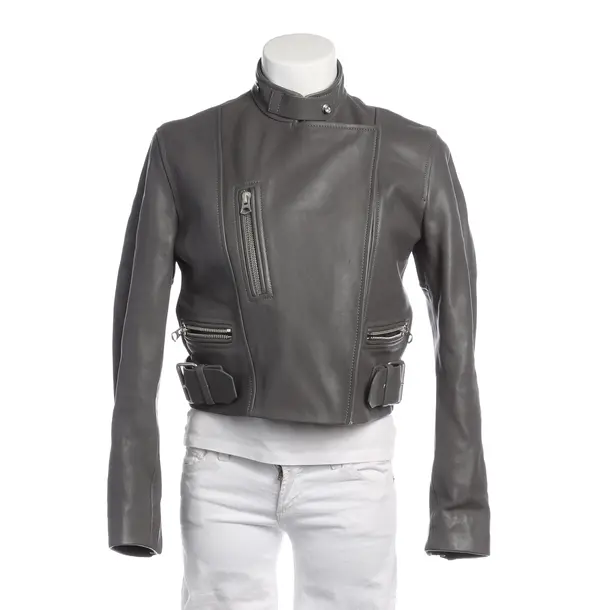 Lederjacke in Grau, Leder, Acne Studios