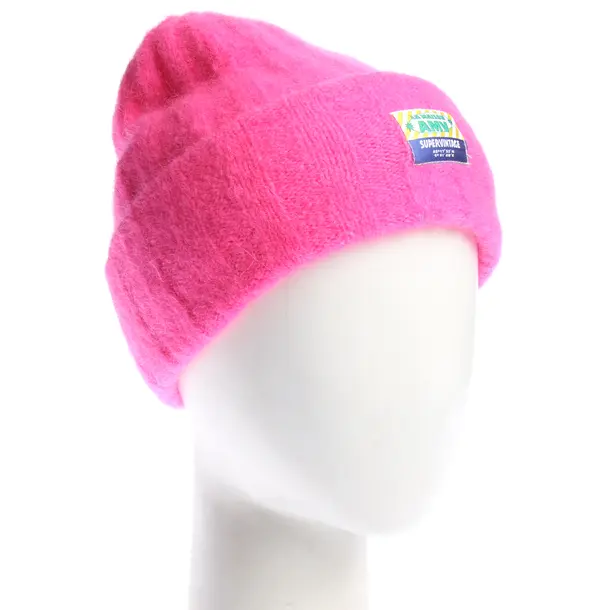 Beanie in Pink, Wool, American Vintage