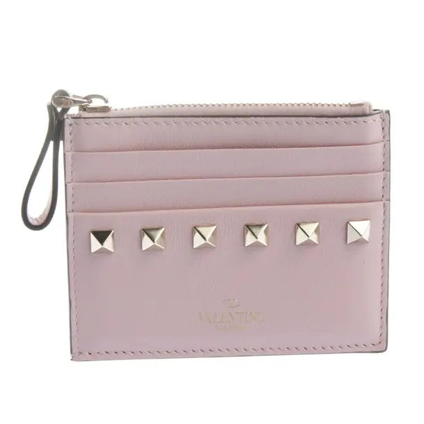 Card Holder in Pink, Leather, Valentino