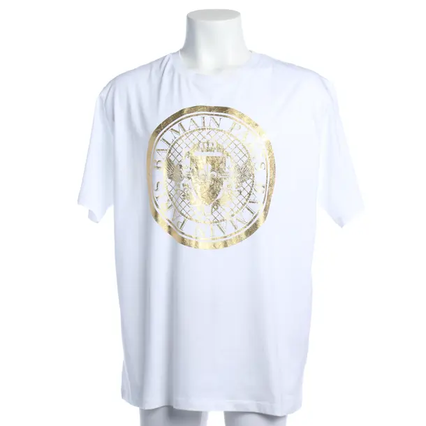 T-Shirt in Weiß, Baumwolle, Balmain