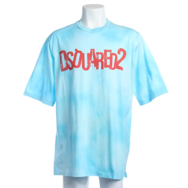 T-Shirt in Blau, Baumwolle, Dsquared