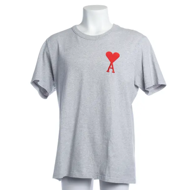 T-Shirt in Grau, Baumwolle, Ami Paris