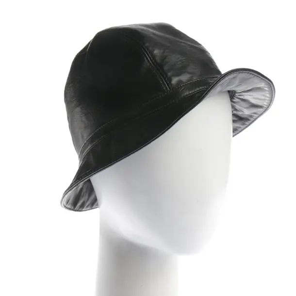 Hut in Schwarz, Leder, Prada