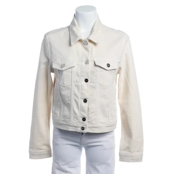 Denim Jacket in White, Cotton, Rich & Royal