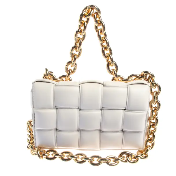 Shoulder Bag in White, Leather, Bottega Veneta
