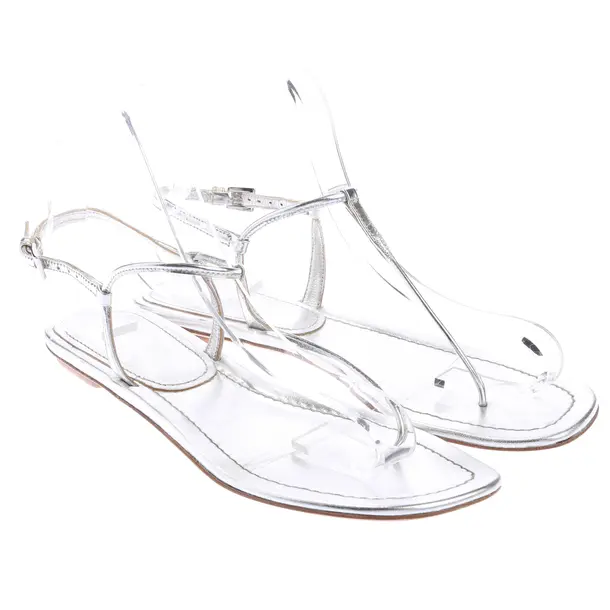 Riemchensandalen in Metallic, , Prada