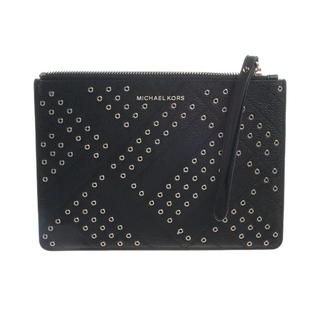 Clutch in Schwarz, Leder, Michael Kors