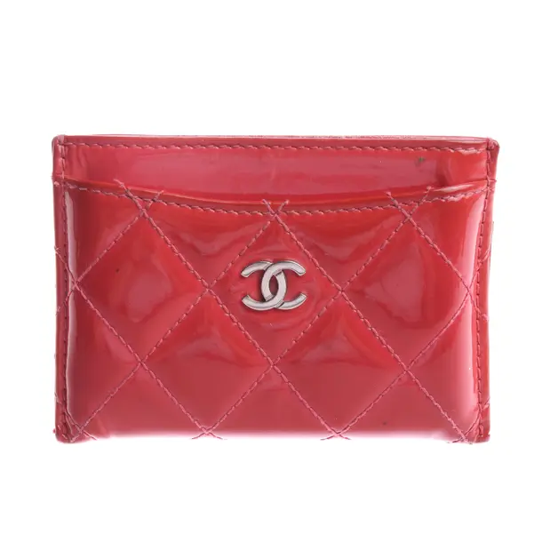 Card Holder in Red, Polyurethane, Chanel