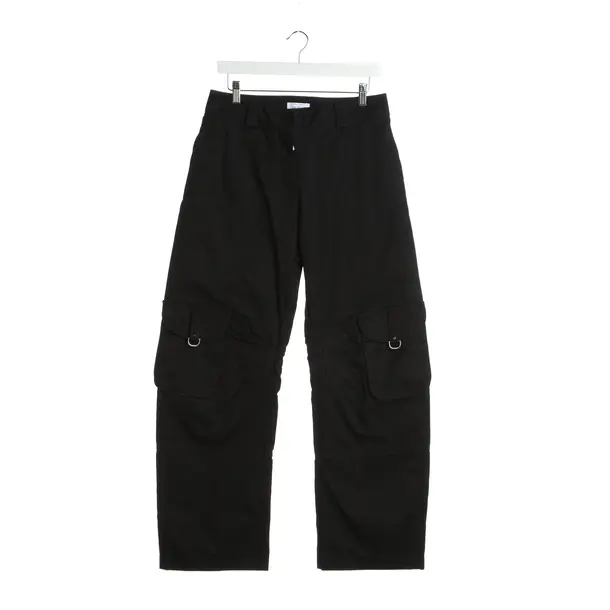 Pants in Black, Cotton, Off-White