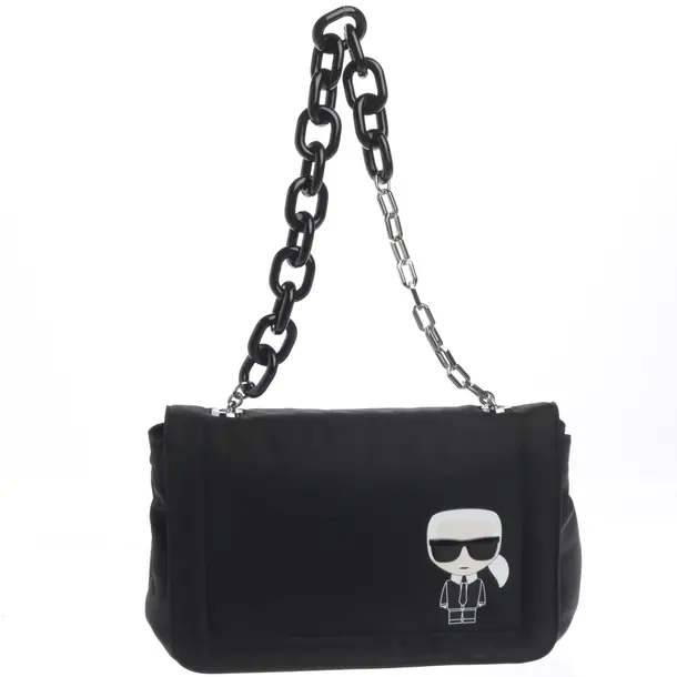 Shoulder Bag in Black, Polyvinyl, Karl Lagerfeld