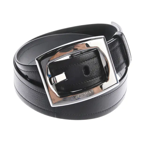 Gürtel in Schwarz, Leder, Prada
