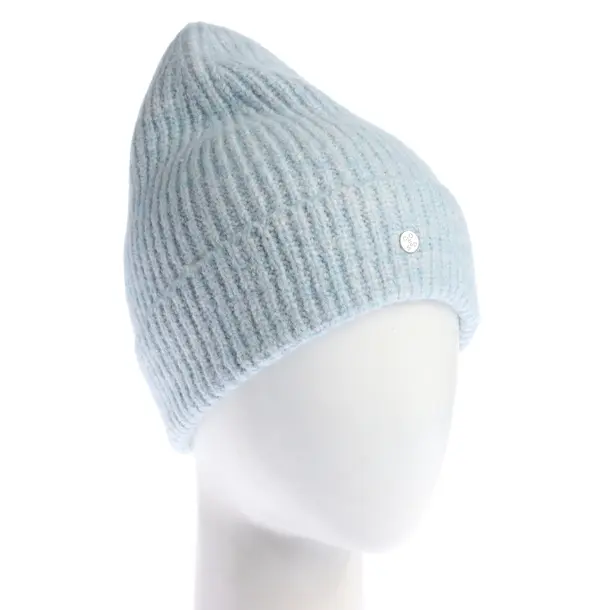 Beanie in Blue, Cotton, Closed
