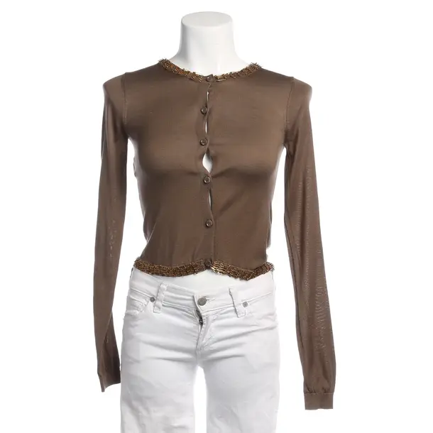 Strickjacke in Braun, Seide, Moschino