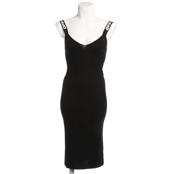 Kleid in Schwarz, Viskose, Off-White