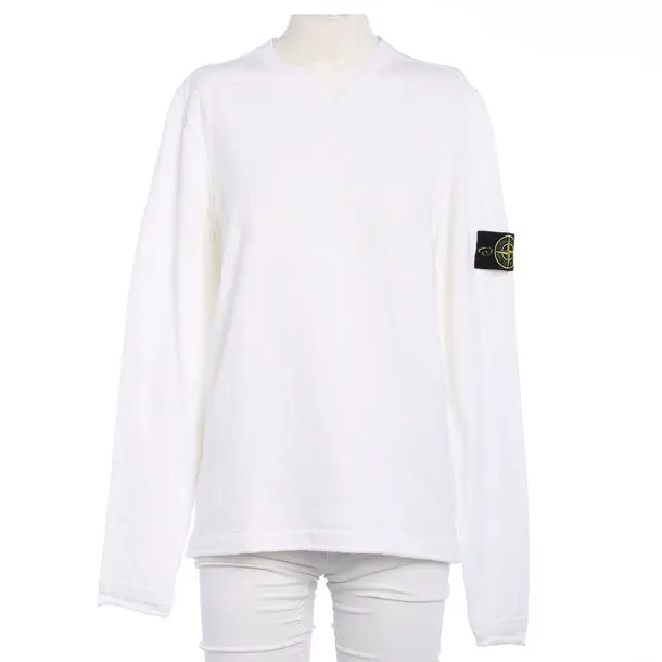 Pullover in Weiß, Baumwolle, Stone Island