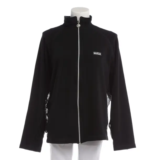 Zip-up Hoodie in Black, Cotton, Versace