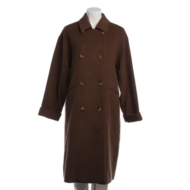 Mid-Season Coat in Brown, Wool, Mos Mosh
