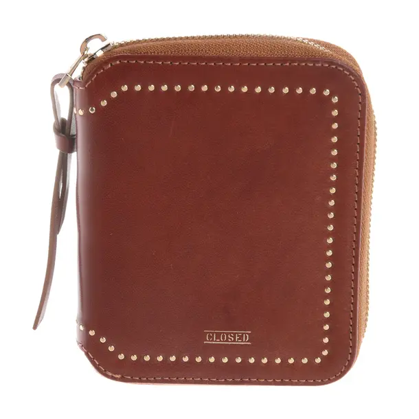 Wallet in Brown, Leather, Closed