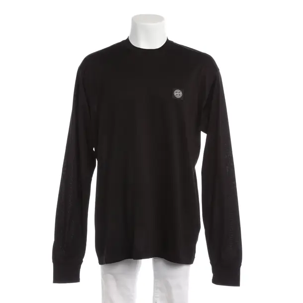 Longsleeve in Schwarz, Baumwolle, Stone Island